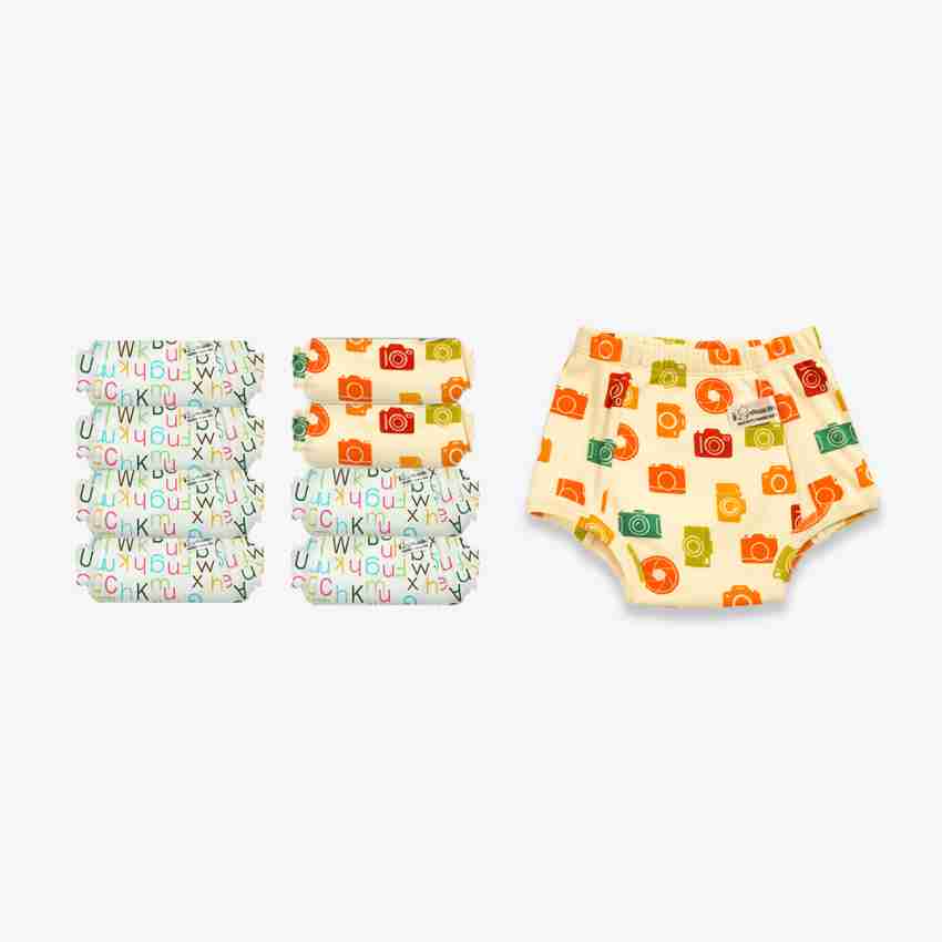 Snugkins - Snug Potty Training Pull-up Pants for Babies/ Toddlers/Kids .  Reusable Potty Training Underwear for Girls and Boys . 100% Cotton. ( Size  3, Fits 3 years - 4 years) - Pack of 3 - Onegreen