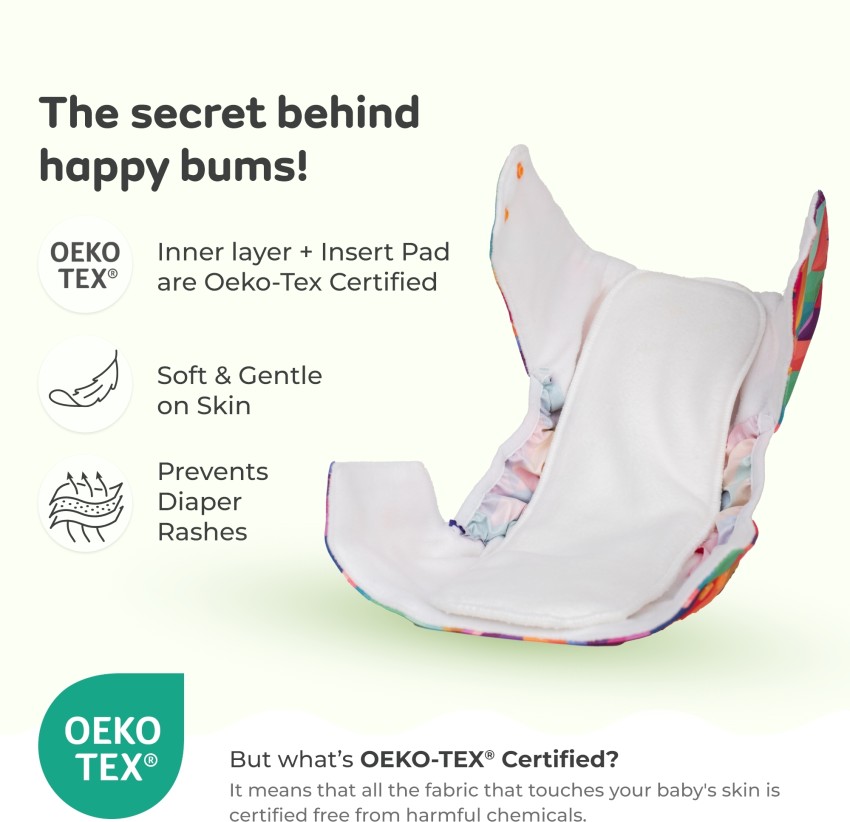 MYLO Baby: Reusable Cloth Diapers + Insert Pad, Washable, 100% Absorption,  0 - 3 yrs - Buy Baby Care Products in India