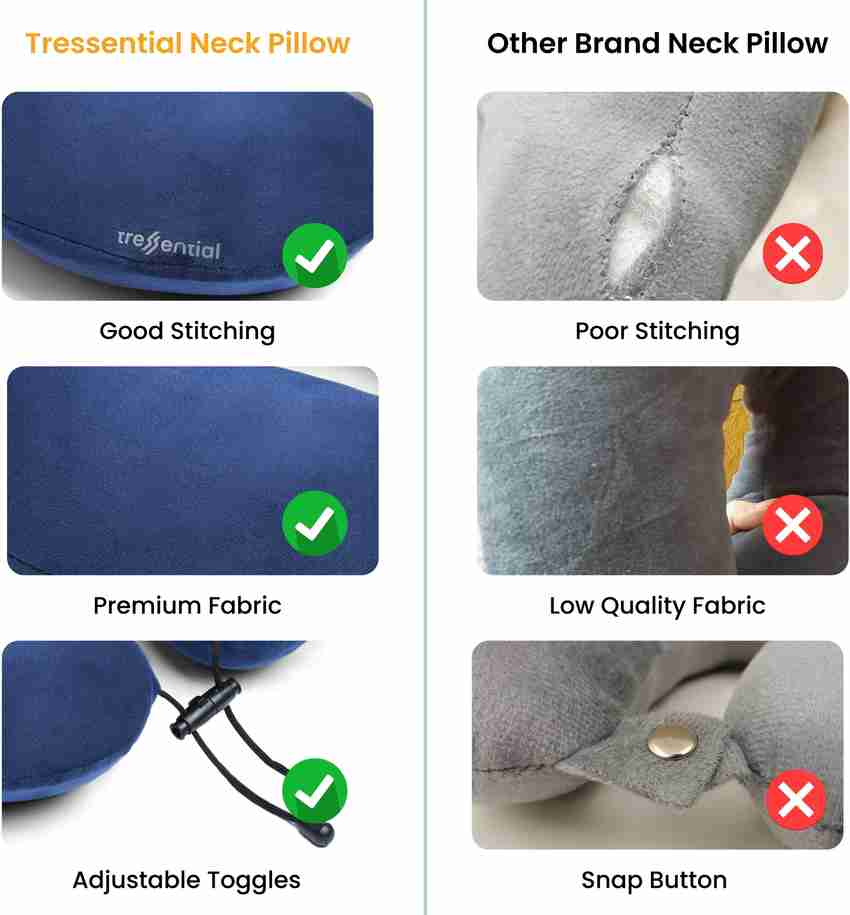 Tressential Memory Foam Super Soft Travel Neck Pillow for Men Women and Kids Neck Pillow Blue Price in India Flipkart