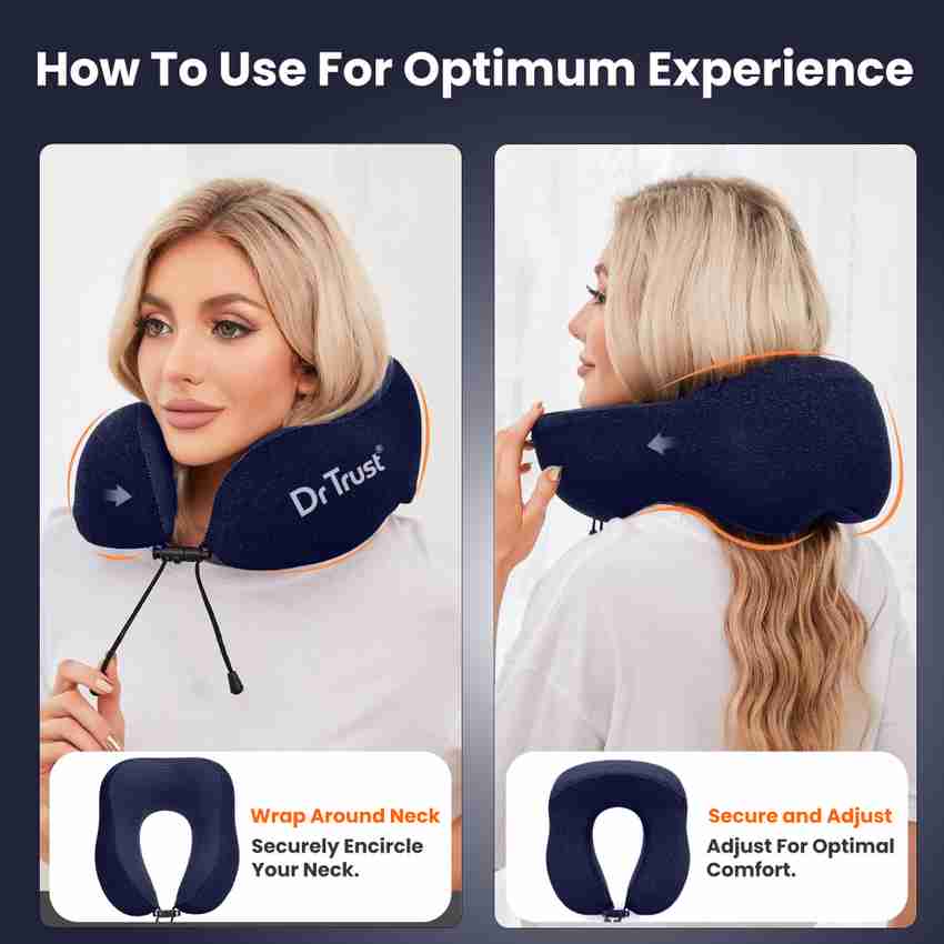 Dr Trust USA Memory Foam Neck Rest Cushion Flight Airplane Aeroplane Support 358 Travel Neck Pillow Black Price in India Flipkart