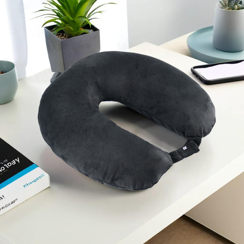 Heart Home Plain Microfiber Neck Cushion Pillow for Travel Car Black Neck Pillow Black Price in India Flipkart