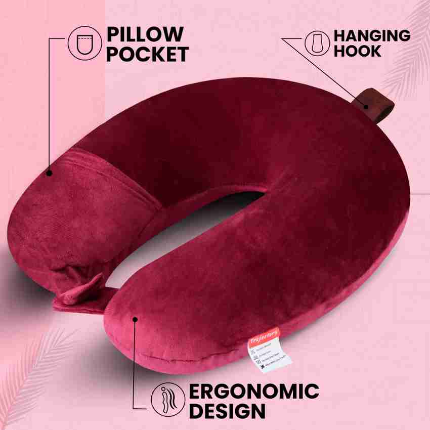 Trajectory Supercomfy Travel Cushion Headrest Pink Neck Pillow For