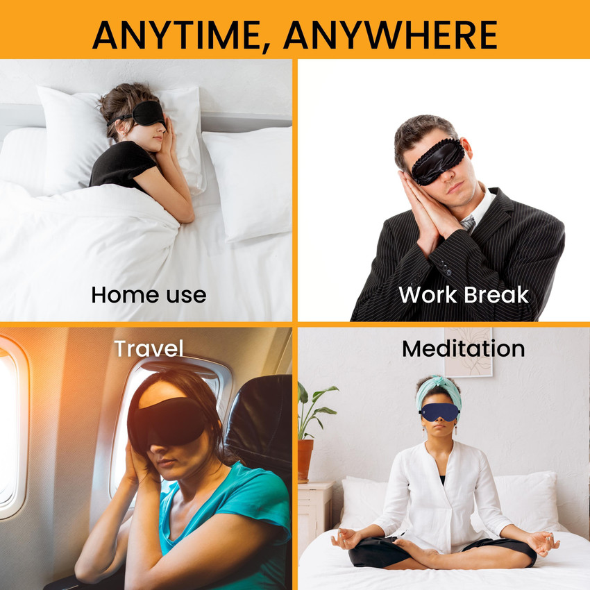 Tressential Super Soft Travel Sleep Eye Mask or Blindfold with Adjustable  Strap Eye Shade Blue - Price in India | Flipkart.com