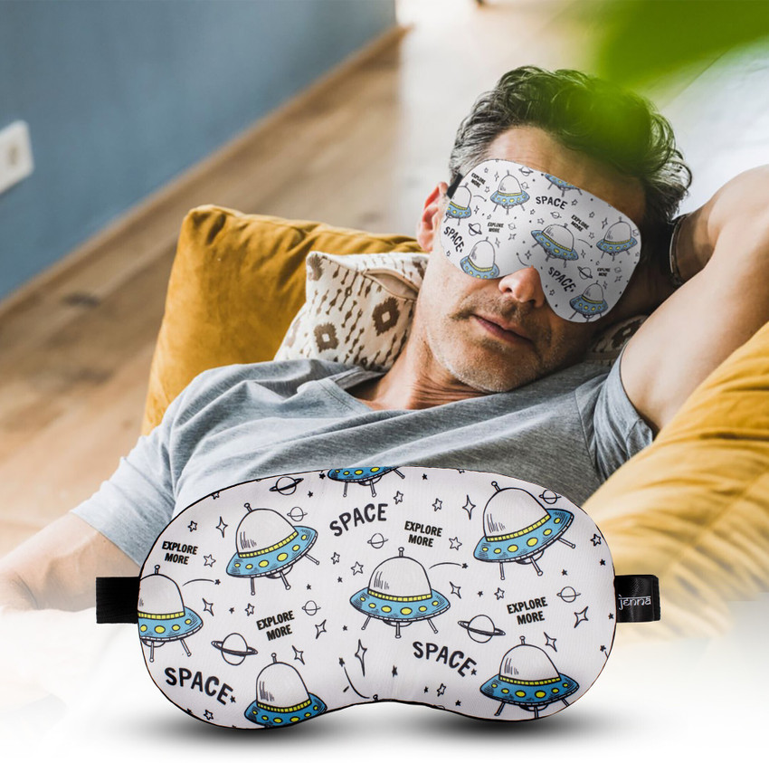 Jenna Printed Space Sleeping Eye Mask For Meditation And Dark Circles Eye Shade White Price in India Flipkart