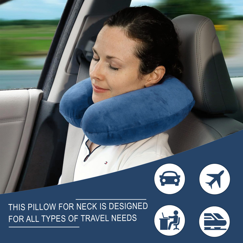 Heart Home Pack of 3 Plain Microfiber Neck Cushion Pillow for Travel Car Blue Neck Pillow Blue Price in India Flipkart