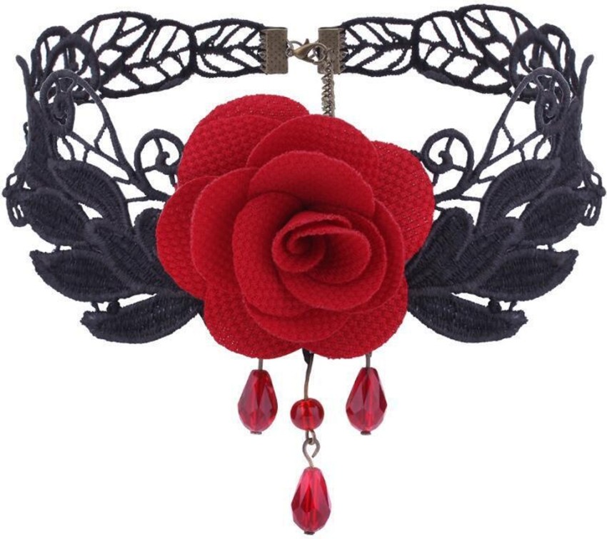 Red deals rose choker