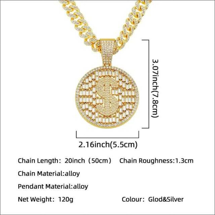 Buy VIEN Mc Stan Men's Hip Hop Letter KING Pendant Full Diamond Zircon  Cuban Chain Pendant Necklace Jewelry Silver at