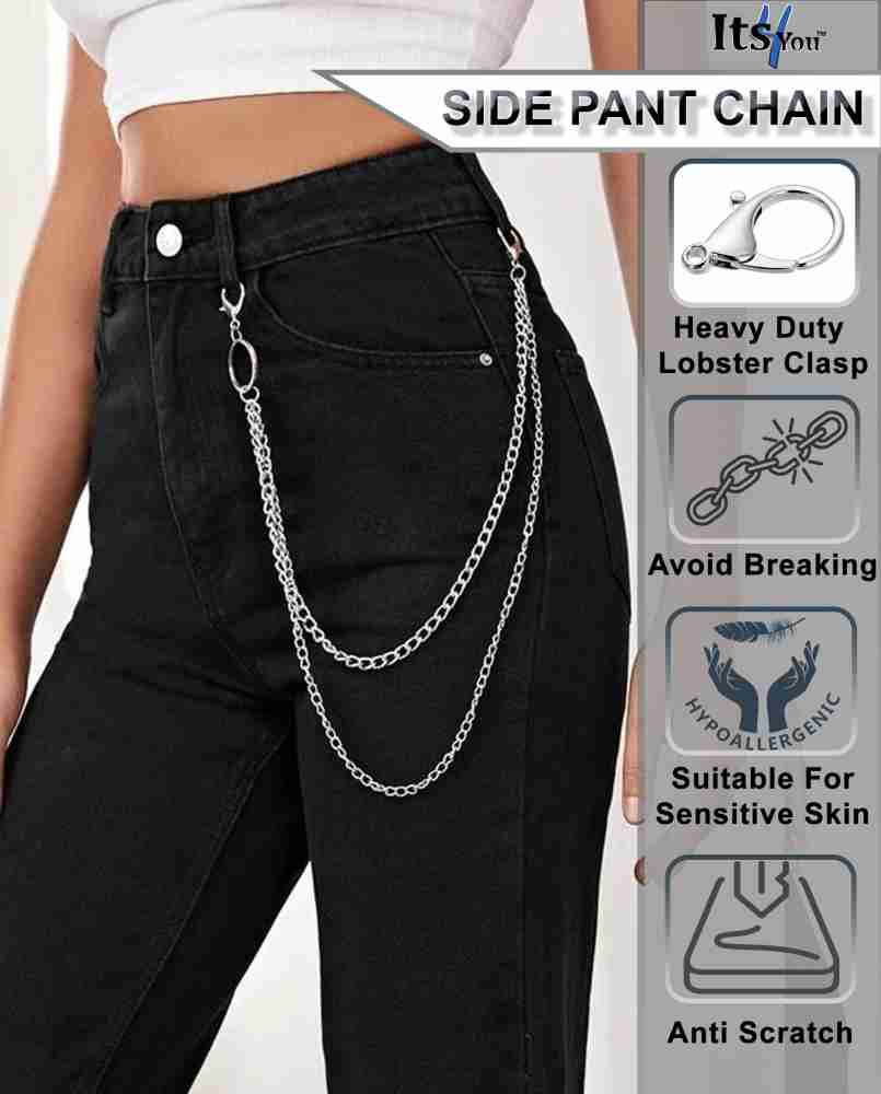 Its 4 You Hip Hop Jean Chain,Punk Pant Chain,Jean Chain,Two Layer (For  Womens And Mens) Sterling Silver Plated Stainless Steel Chain Price in  India - Buy Its 4 You Hip Hop Jean