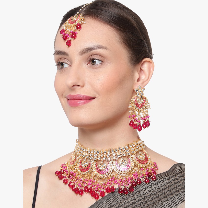 Kundan choker on sale necklace flipkart