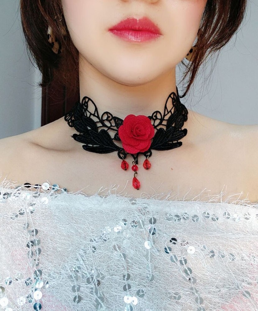 Red lace clearance necklace