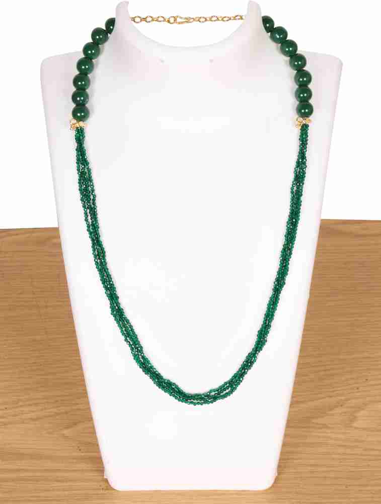 Emerald green crystal on sale necklace