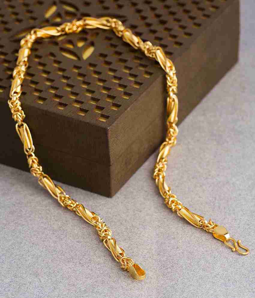 Minprice Minprice 1 Gram Gold Plated Round Mix Bound Chain for Men