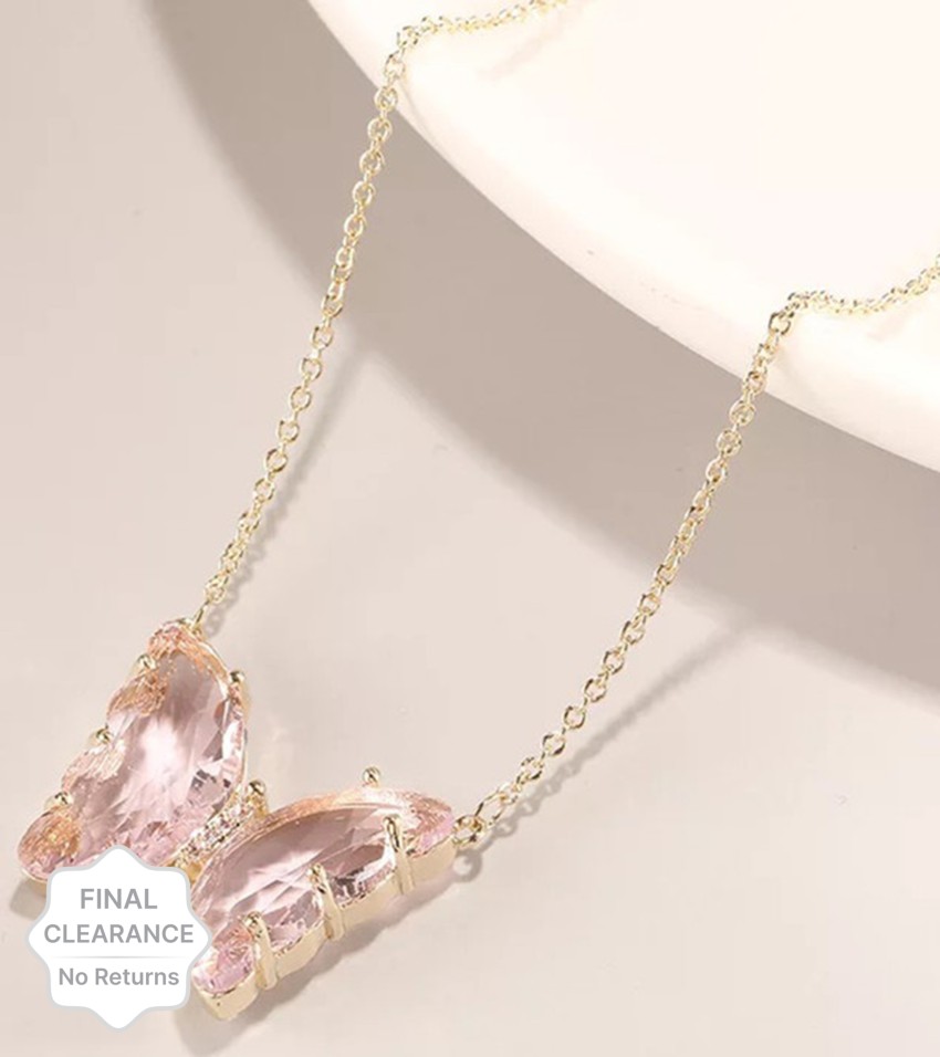 Trendy Rose Gold Pink Necklace