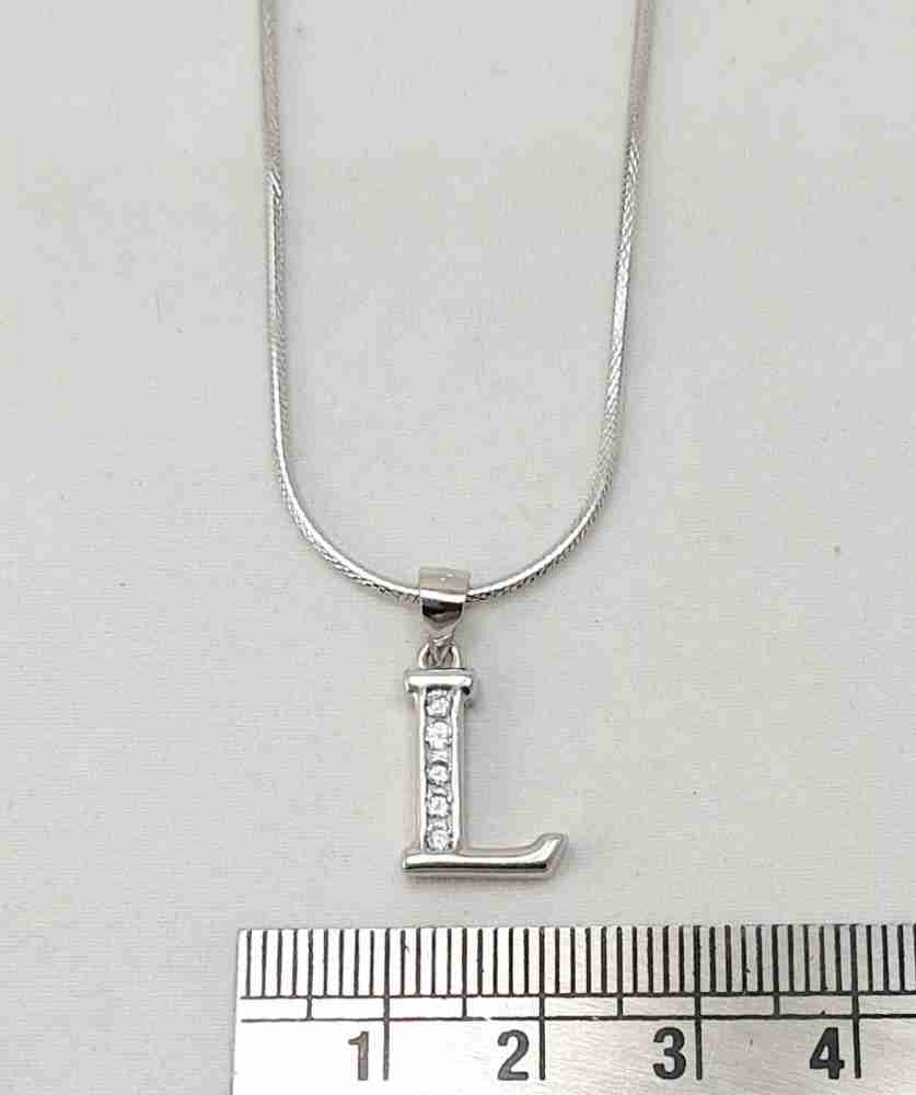 LOUIS VUITTON LV Initial Chain Necklace Pendant Metal Silver M00317 85RC551