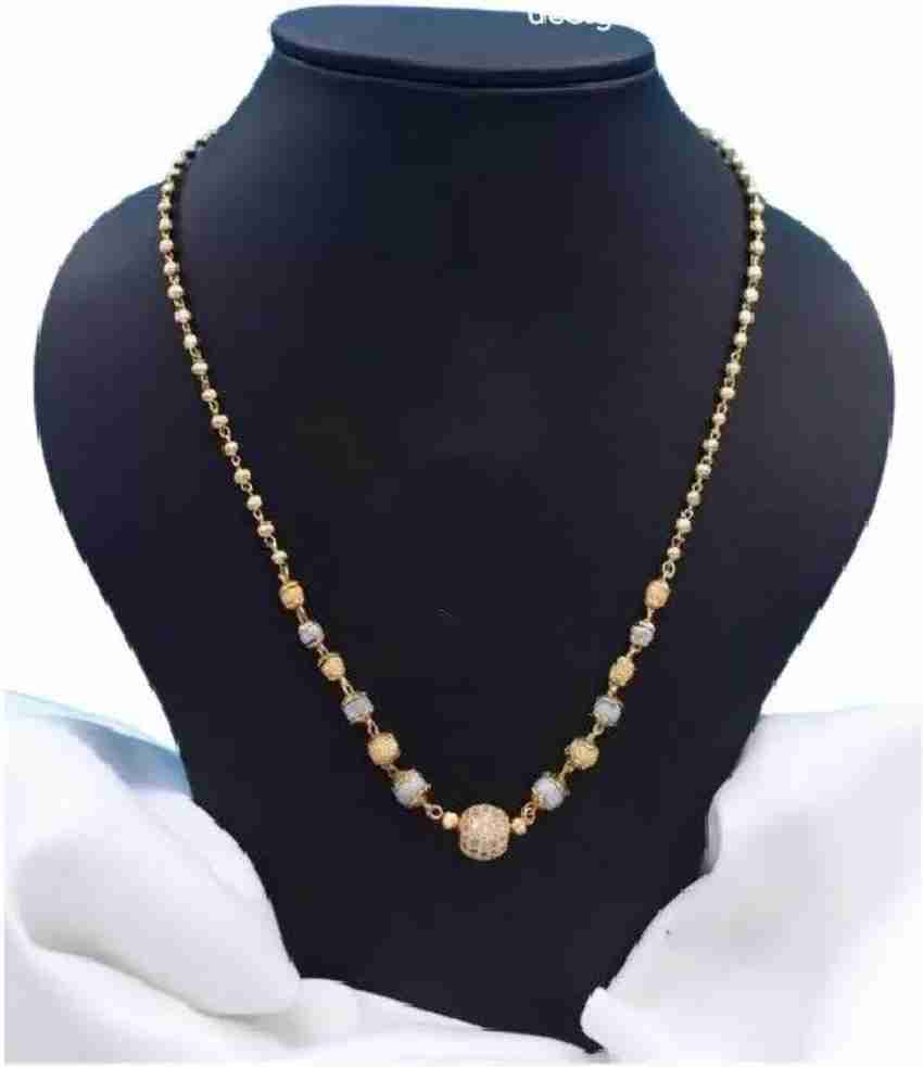 Rhosyn Designer Party Wear Gold Platinum Chain with AD Mangalsutra Gold plated Platinum Plated Brass Alloy Chain Set Price in India Buy Rhosyn Designer Party Wear Gold Platinum Chain with AD Mangalsut...