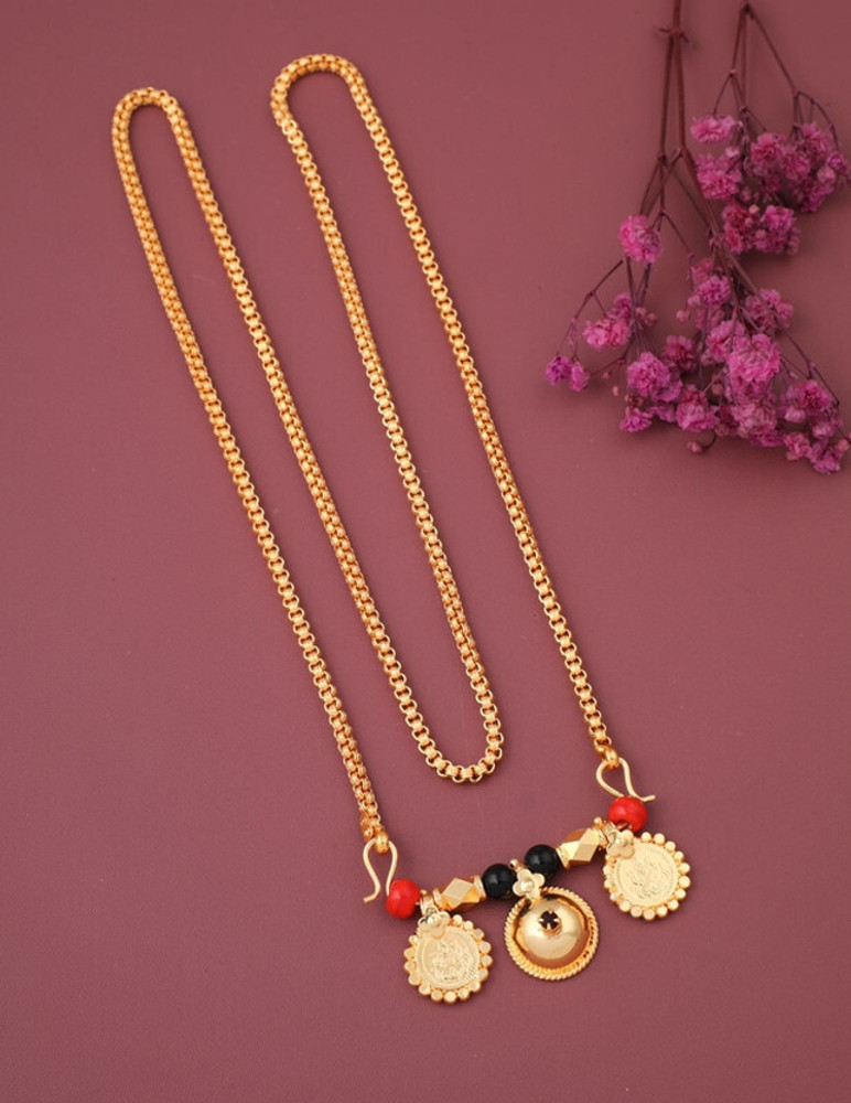 1 gram gold plated long mangalsutra hot sale