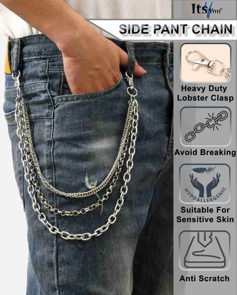 Its 4 You Hip Hop Jean Chain,Punk Pant Chain,Jean Chain,Two Layer (For  Womens And Mens) Sterling Silver Plated Stainless Steel Chain Price in  India - Buy Its 4 You Hip Hop Jean