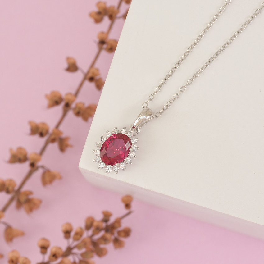 Ruby silver sales pendant