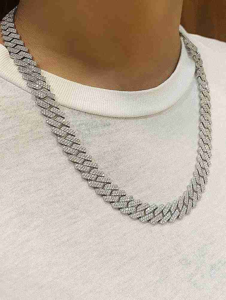 PATHAYAM Miami Cuban Chains Necklace For Men silver Color Hip Hop Rapper Necklace Jewelry Stainless Steel Necklace Price in India Buy PATHAYAM Miami Cuban Chains Necklace For Men silver Color Hip Hop ...