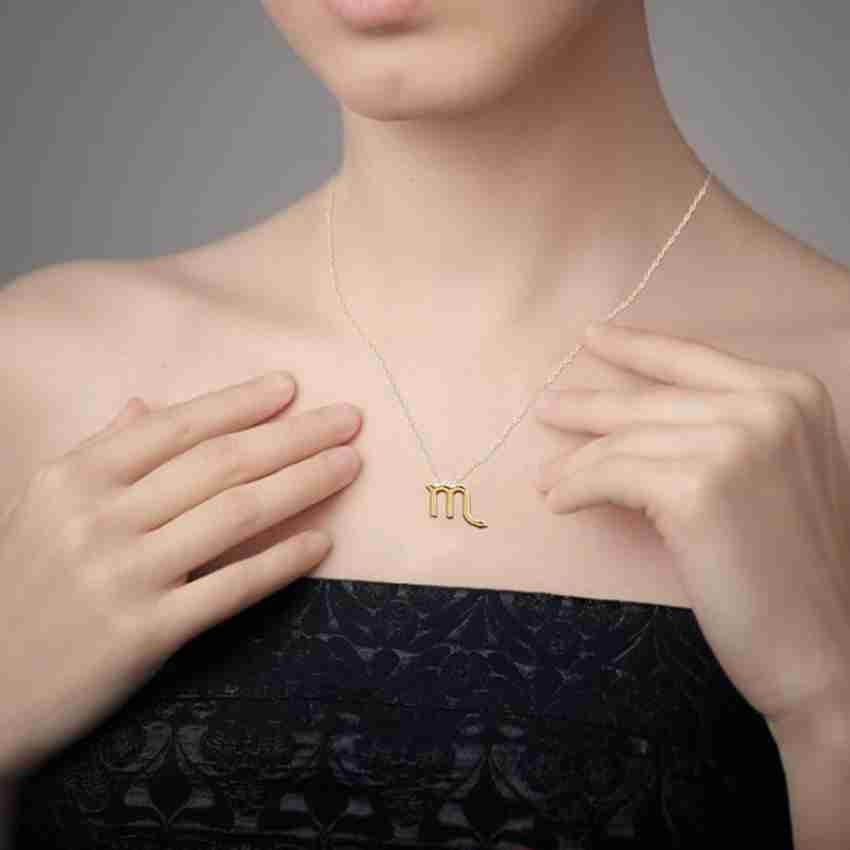 Diamond Zodiac Charms - Designer Necklaces - Jo Nayor Designs Yellow Gold / Scorpio w/16 Micro Link Chain