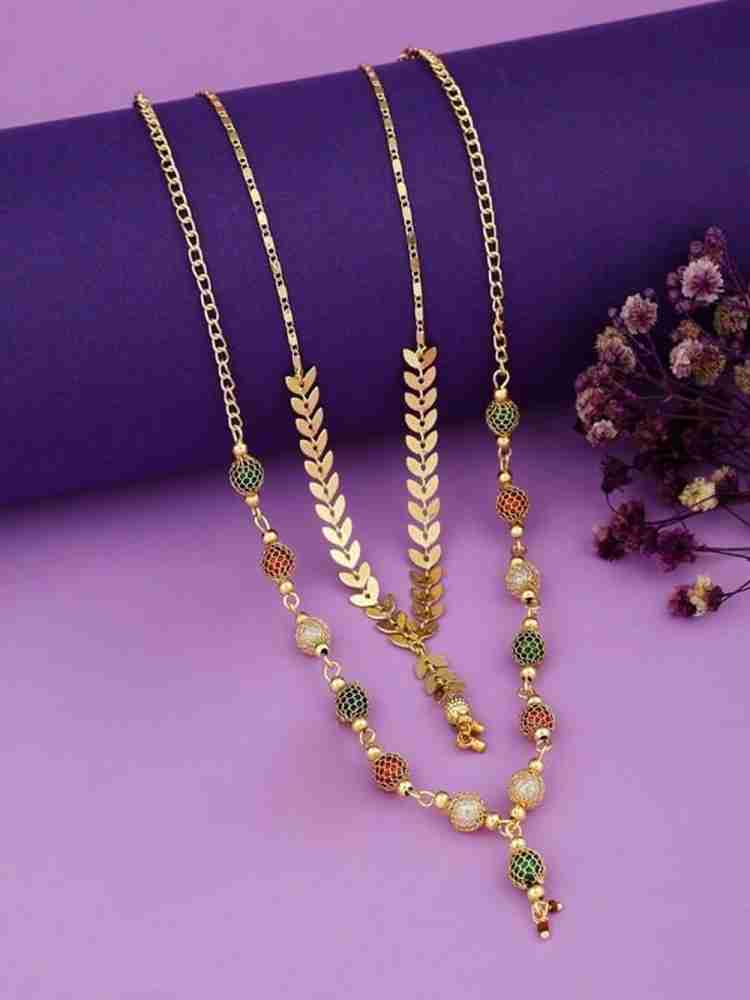 alloy Gold plated chain necklace (Dokiya), Size: 18 Inch