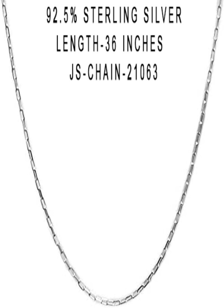 36 inch silver deals necklace