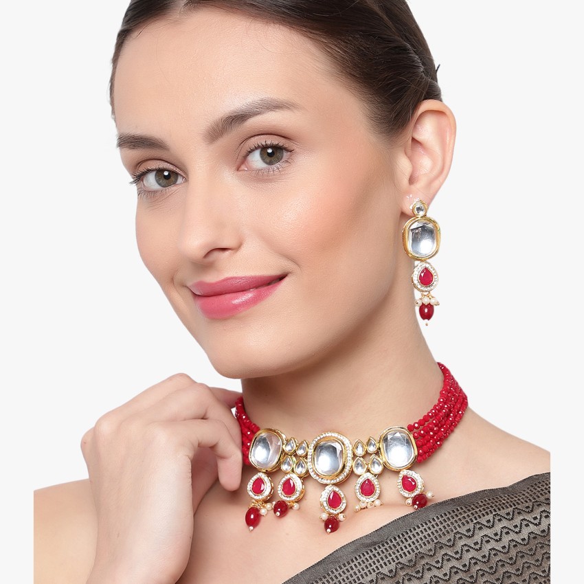 Kundan choker on sale necklace flipkart