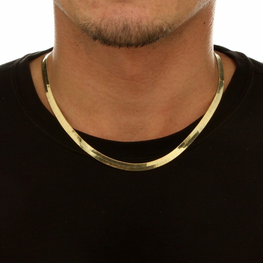 Aggregate 83+ herringbone gold necklace super hot - POPPY