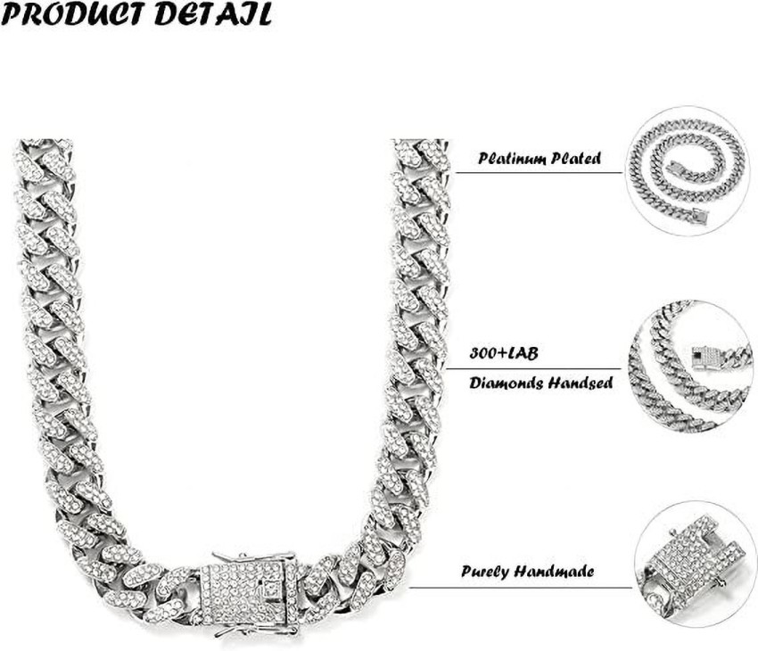 Buy VIEN Mc Stan Style Cuban Link Chain Miami Necklace Iced Out CZ