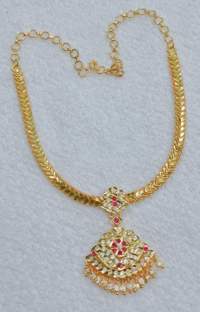 THE CURIOUS MICRO GOLD PLATED ATTIGAI NECKLACE Cubic Zirconia 800