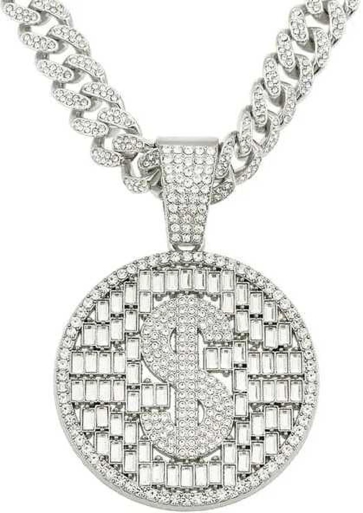 Buy KRYSTALZ Men Mc Stan Hindi Pendant Cuban Link Necklace Iced Out 13MM  Bling Diamond Chain Miami Hip Hop Jewelry (Gold) at