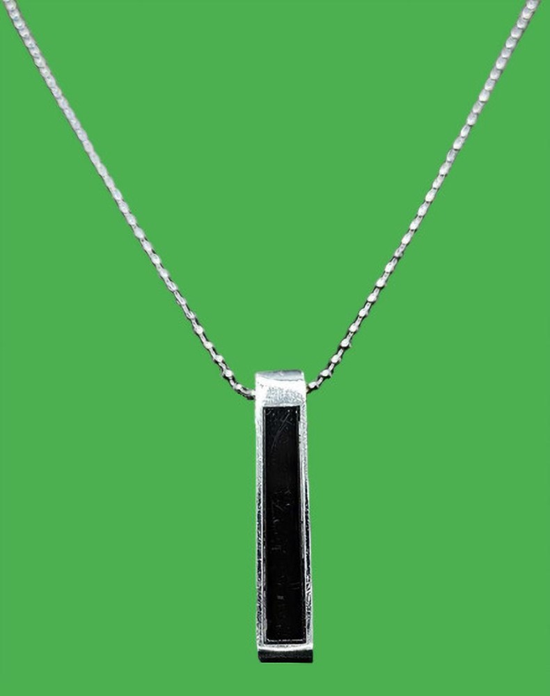 Dynamic Retail Global Vertical Bar Chain Cuboid Stick Locket Pendant  Necklace Fashion Sterling Silver Plated Stainless Steel Necklace Set Price  in India - Buy Dynamic Retail Global Vertical Bar Chain Cuboid Stick