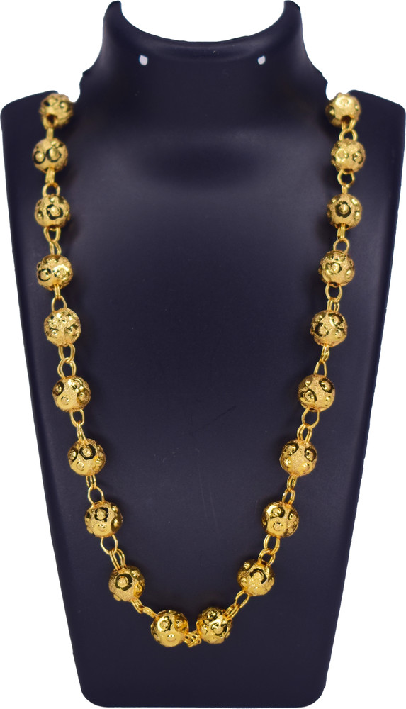 Ansh Enterpris Gold Plated 26 inches Large Matar Moti Mala Chain