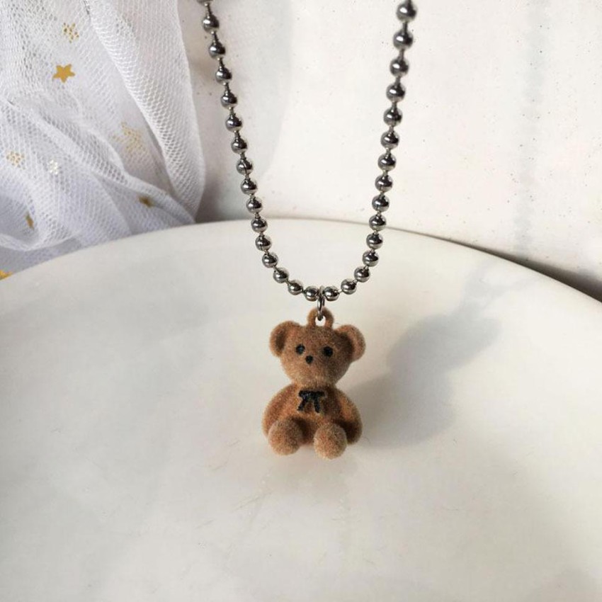 bear necklace - silver silhouette small bear pendant - bear jewelry –  caligodesign.com