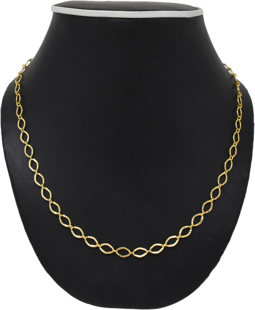 city sign Gold Plated Designer Sleek 18 inches Necklace Gold Chain for Women Girls Brass Chain