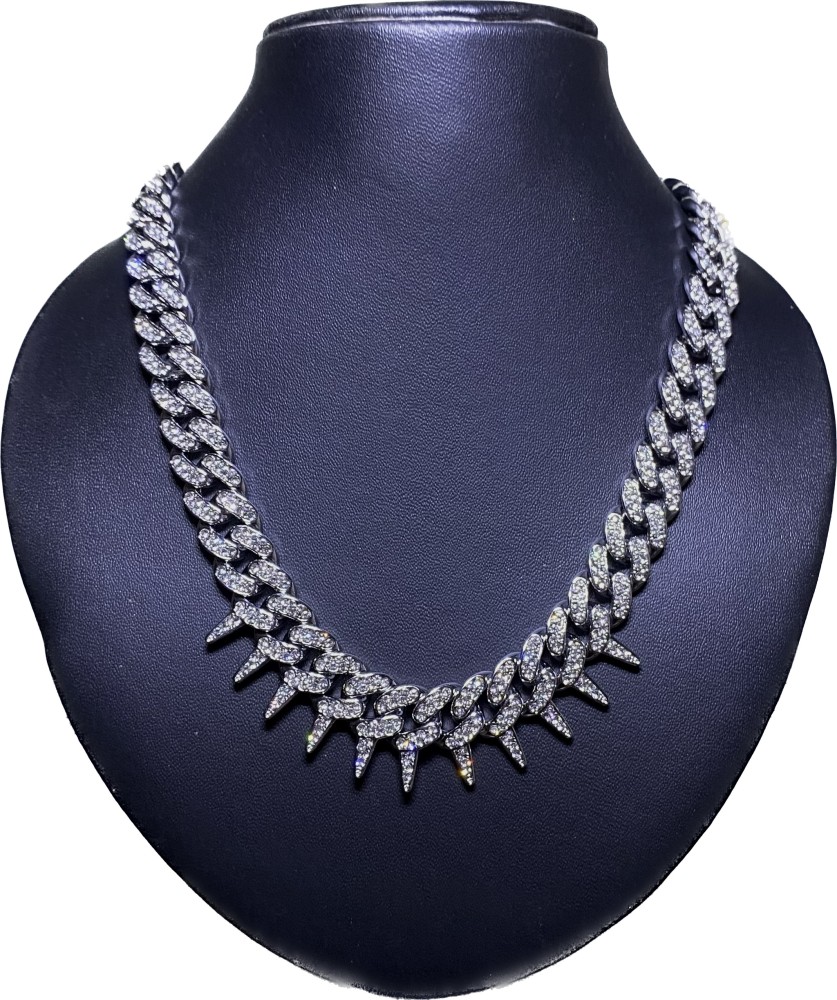 FashionLobby MC Stan CZ cubanchain NA, Silver Plated Stainless Steel Chain  Price in India - Buy FashionLobby MC Stan CZ cubanchain NA, Silver Plated  Stainless Steel Chain Online at Best Prices in