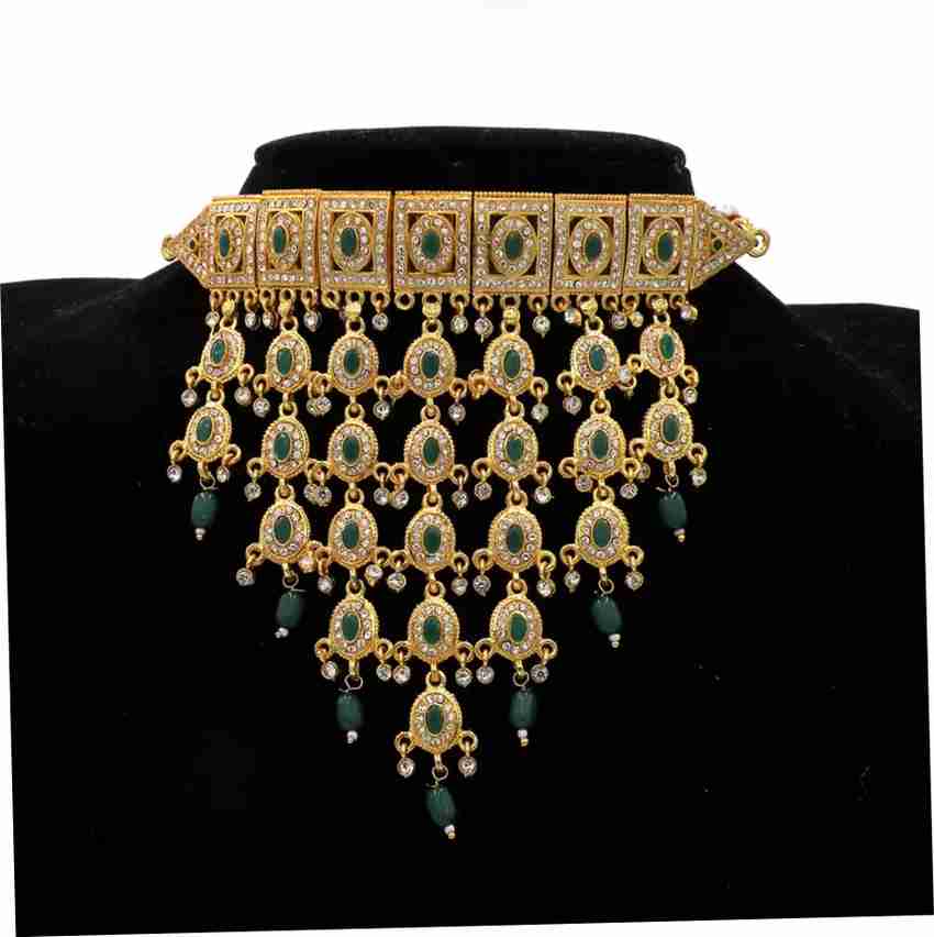 GEET BOUTIQUE Gold Plated Design Pearl Stylish Choker Wedding