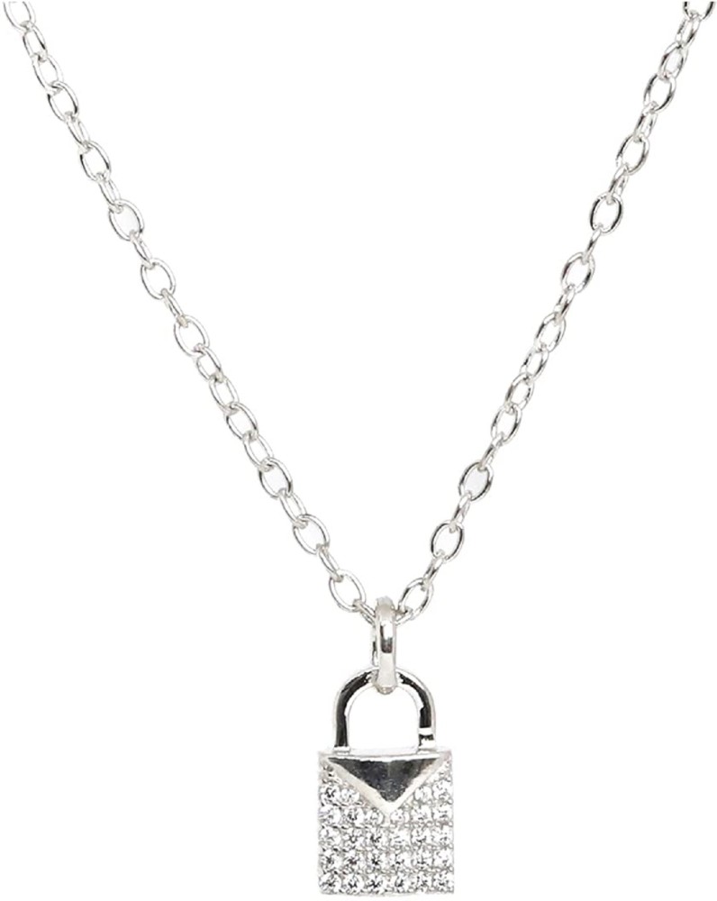 Sterling Silver Lock Pendant Necklace