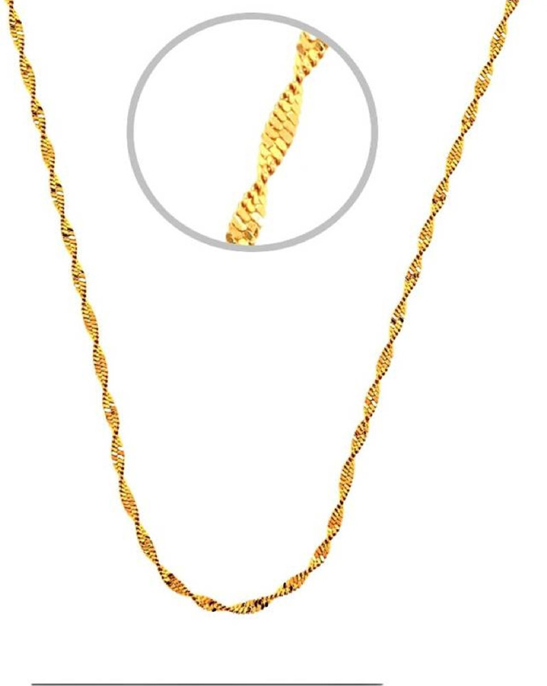 TLGS Gold Plated Disco Chain for Girls 21 inches Real Gold Look