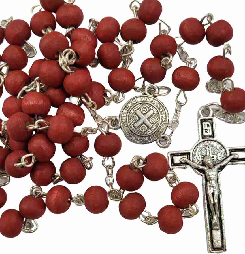 Sterling Silver Vintage Rosary Red Demure Beads Catholic Religious Jewelry hotsell 7691