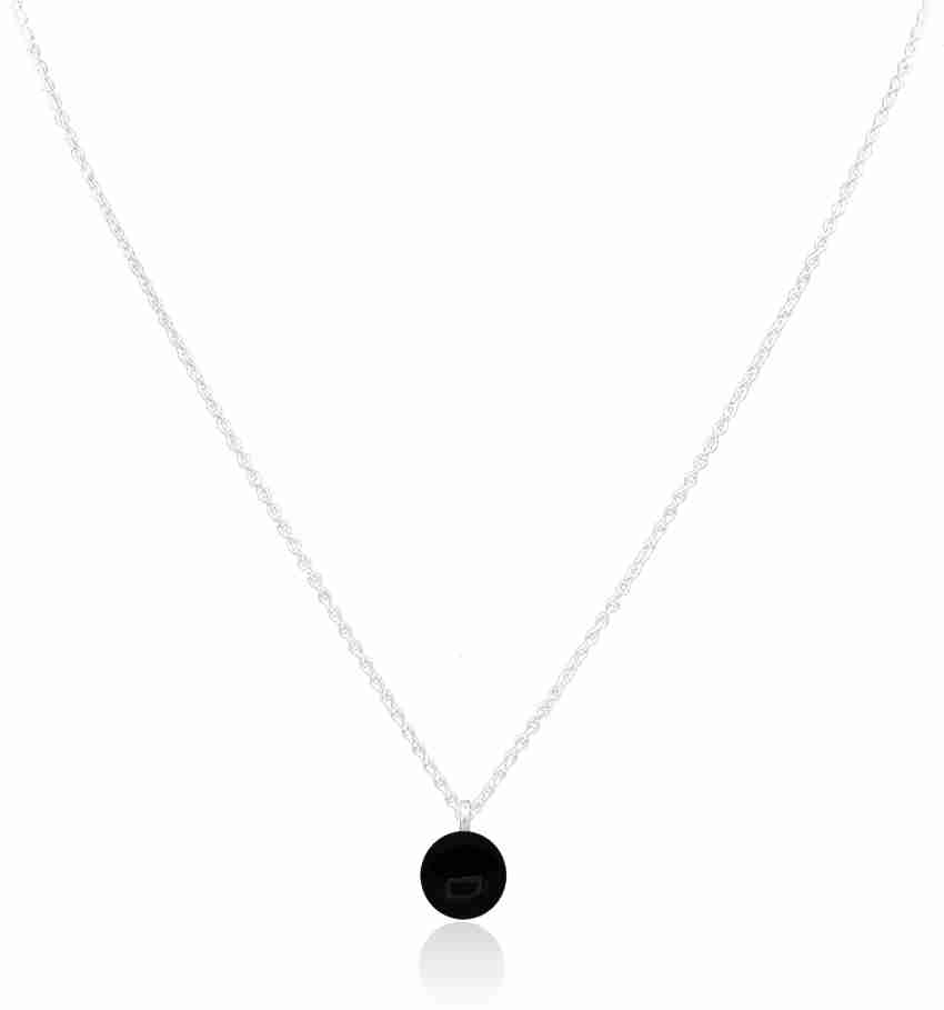 Black onyx deals and silver necklace