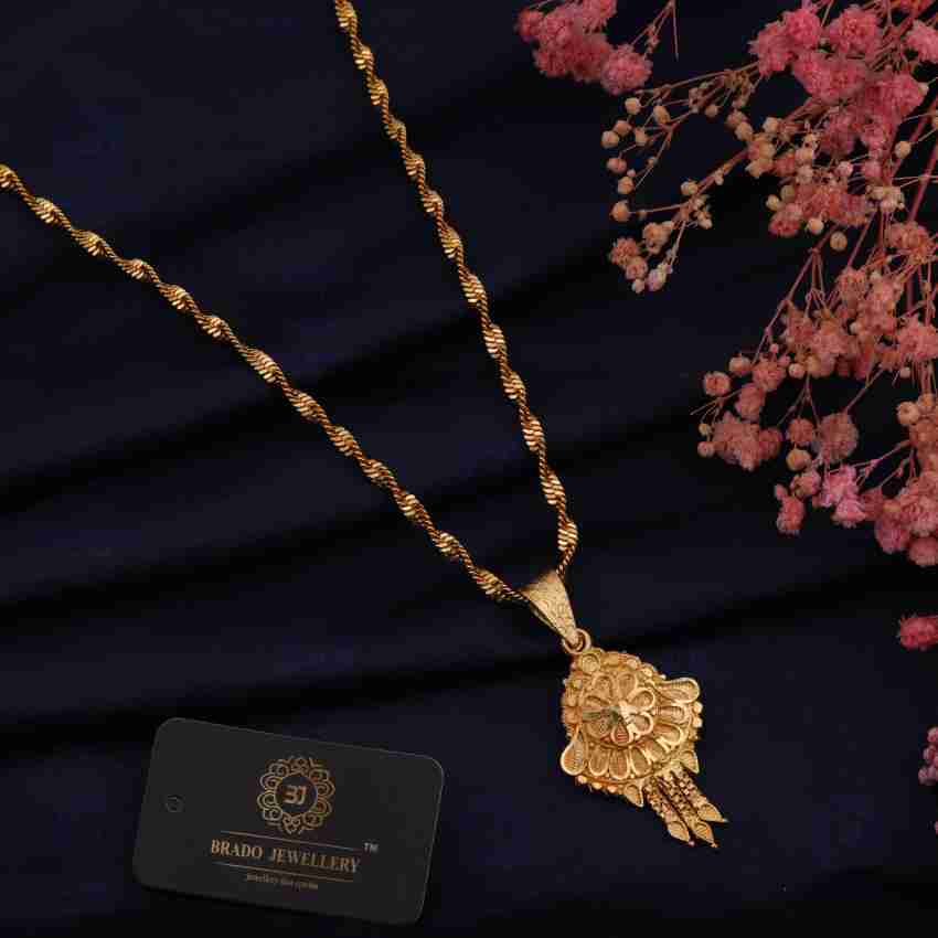 Fancy gold chain hot sale with pendant