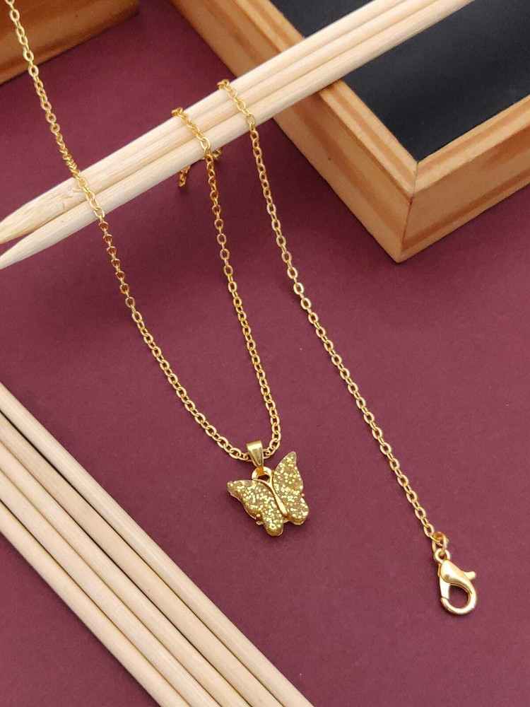 Butterfly chain hotsell necklace gold