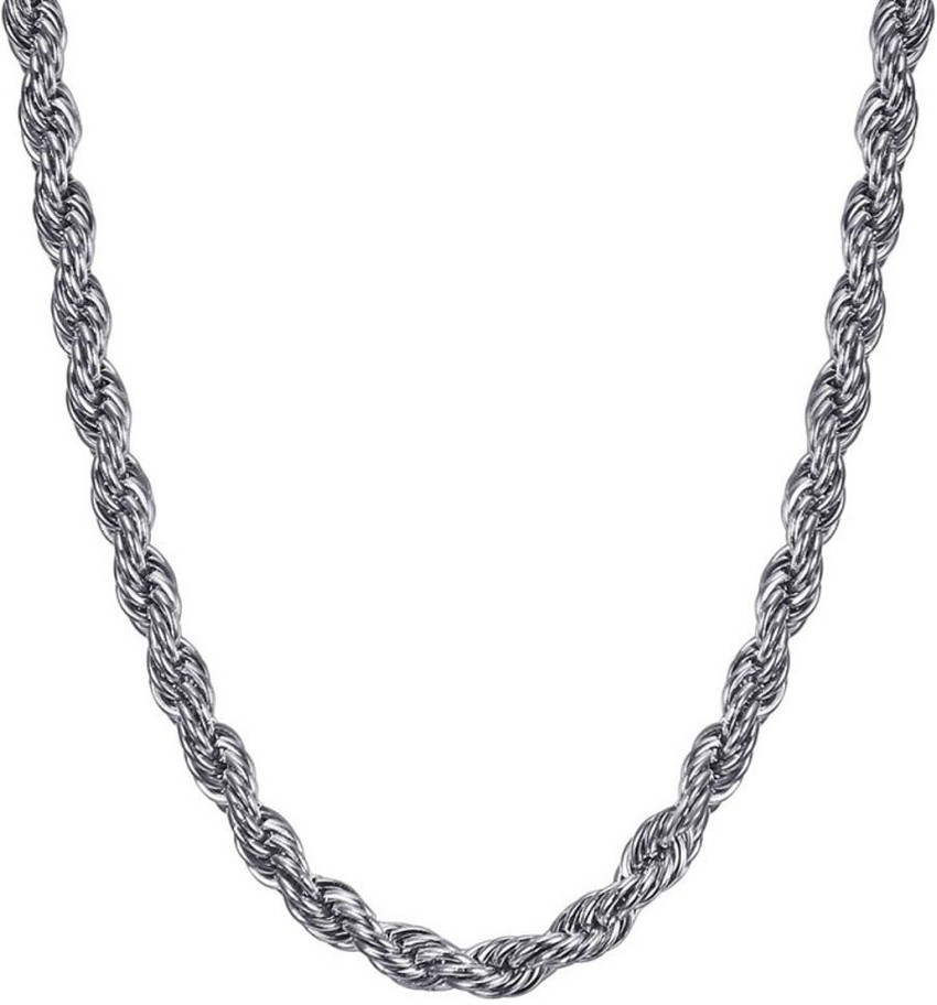 Silver twisted outlet rope chain