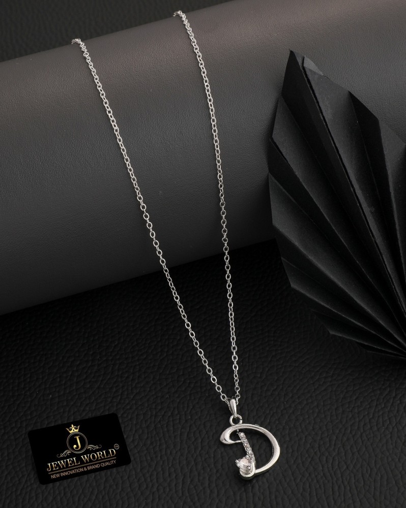Jewel WORLD S name letter Diamond Pendant locket chain with