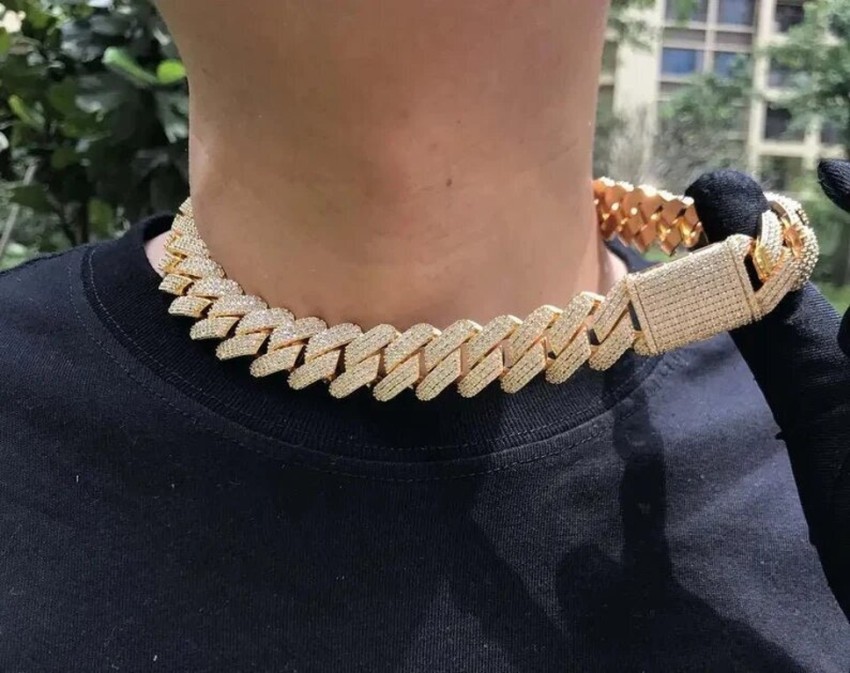 Buy MEENAZ Mc Stan Chain Cuban Link Chain for Men Women girls gents Miami  Necklace Iced out Cubic Zirconia diamond chain AD CZ gold Chains Long  Stainless Steel Ice Rhinestone Hip hop