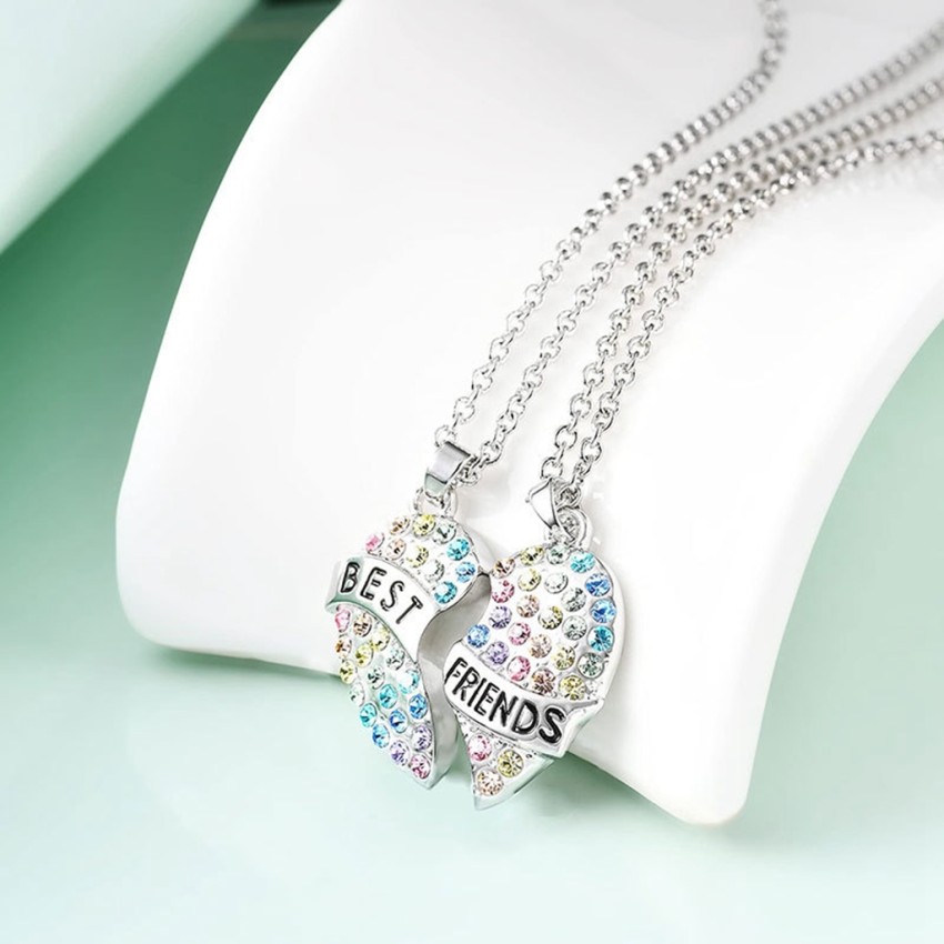 Best Friends Rainbow Charms Couple Alloy Pendant For Jewelry