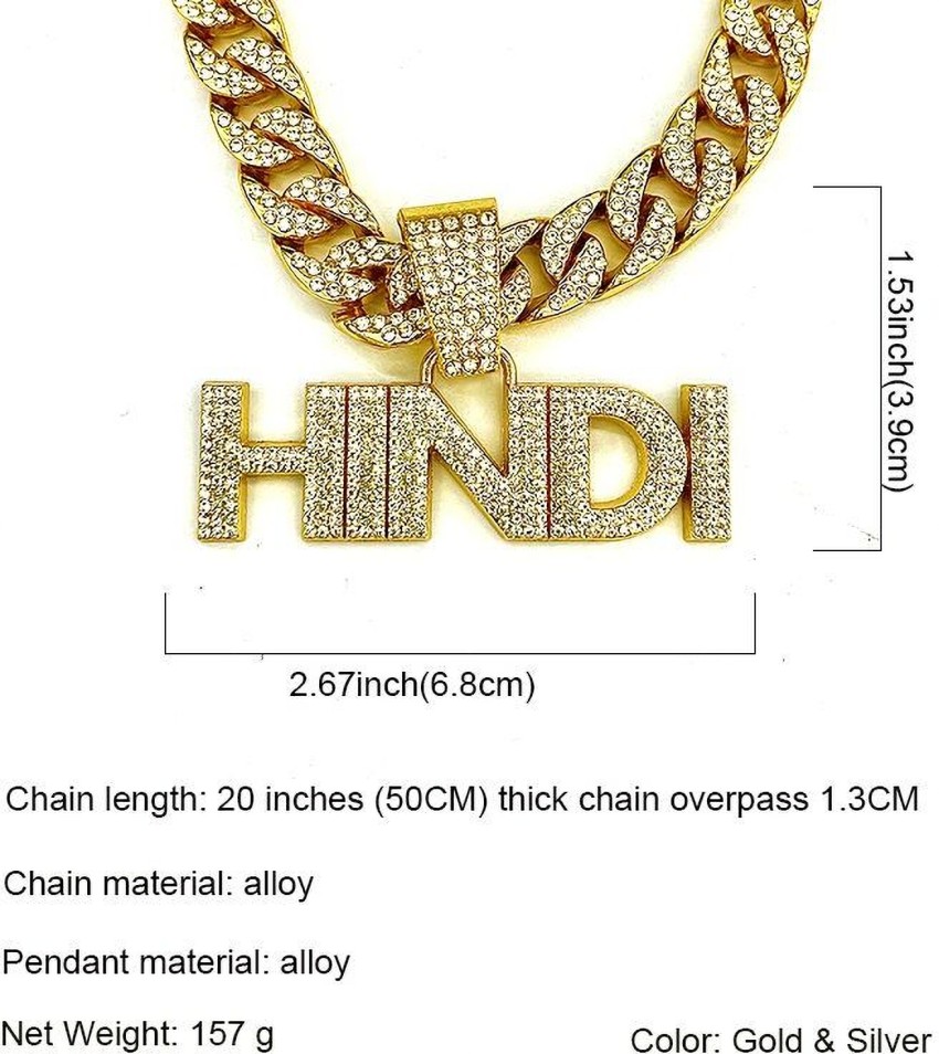Buy Elegant Attire Club mc stan hindi iced out pendant necklace stainless  steel necklace hiphop jewellery for men at