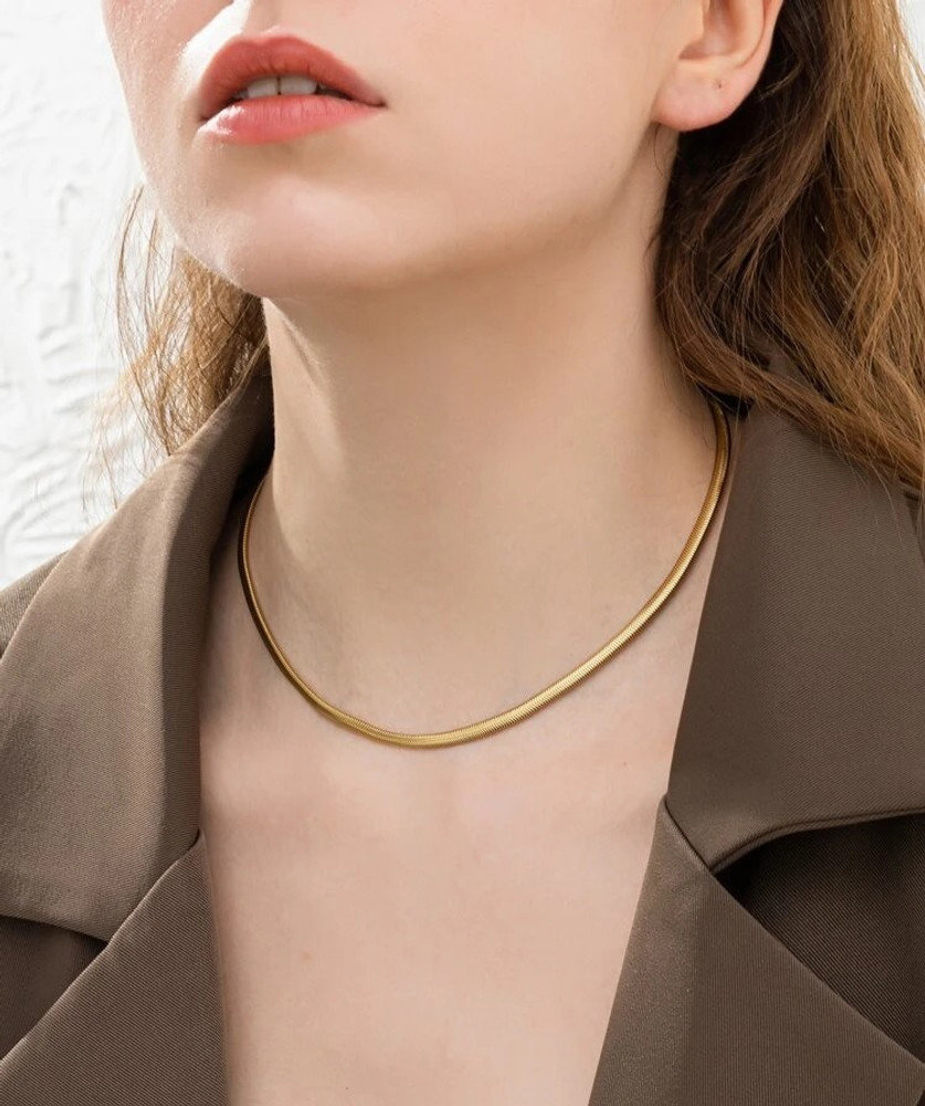 Thin flat gold chain online