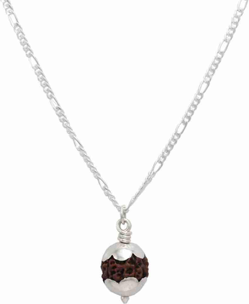 Silver chain with 2025 rudraksha for mens